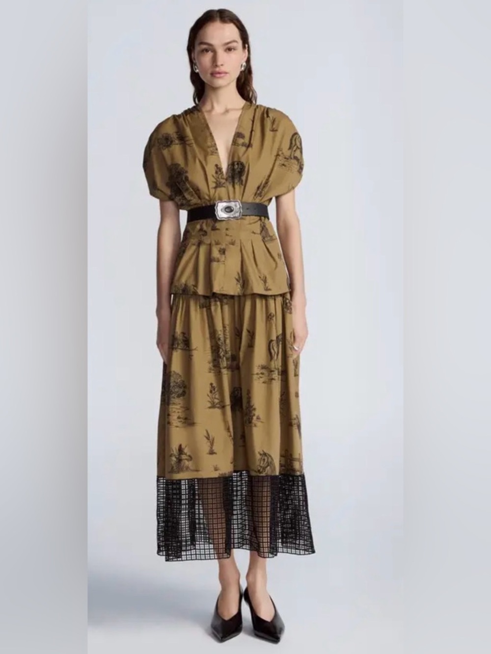 Lela Rose western cowgirl print skirt